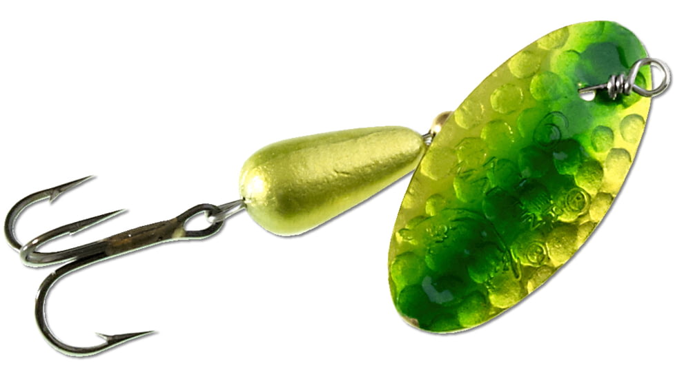 Panther Martin Hammered UV In-Line Spinner, #4, 1/8 oz Lime-Chartreuse, 4PMHUV-HLC
