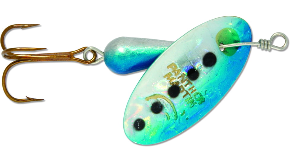 Panther Martin Holographic Regular In-Line Spinner, #1, 1/32oz, Silver &amp; Blue, 1PMH-SBH