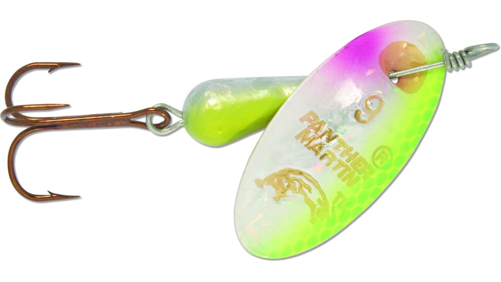 Panther Martin Holographic Regular In-Line Spinner, #4, 1/8oz, Chartreuse, 4PMH-CH
