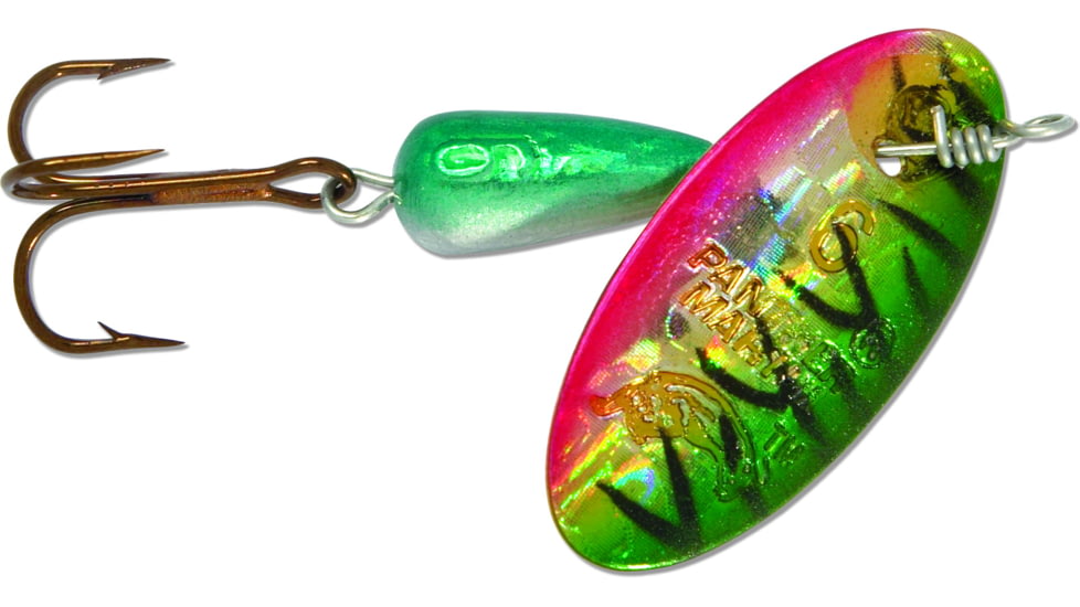 Panther Martin Holographic Regular In-Line Spinner, #4, 1/8oz, Tiger Green, 4PMH-TGR