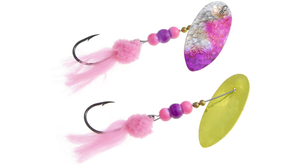 Panther Martin Holy Roe Holographic Hammered In-Line Spinner, #15L, 3/8oz, Purple &amp; Pink, 15LPMSSHR-HPPK
