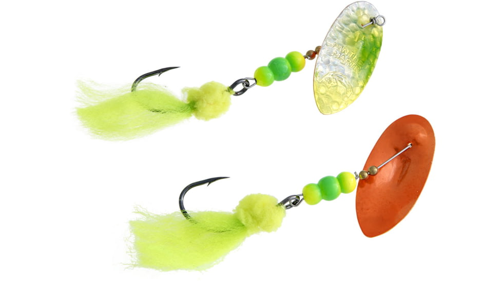 Panther Martin Holy Roe Holographic Hammered In-Line Spinner, #18L, 1/2 oz, Lime &amp; Chartreuse, 18LPMSSHR-HLC
