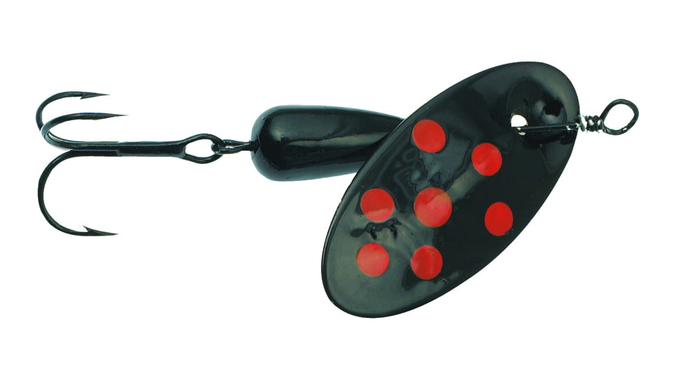 Panther Martin In-Line Spinner, #4, 1/8 oz, Spotted Black with Fluorescent, 4PMBFL