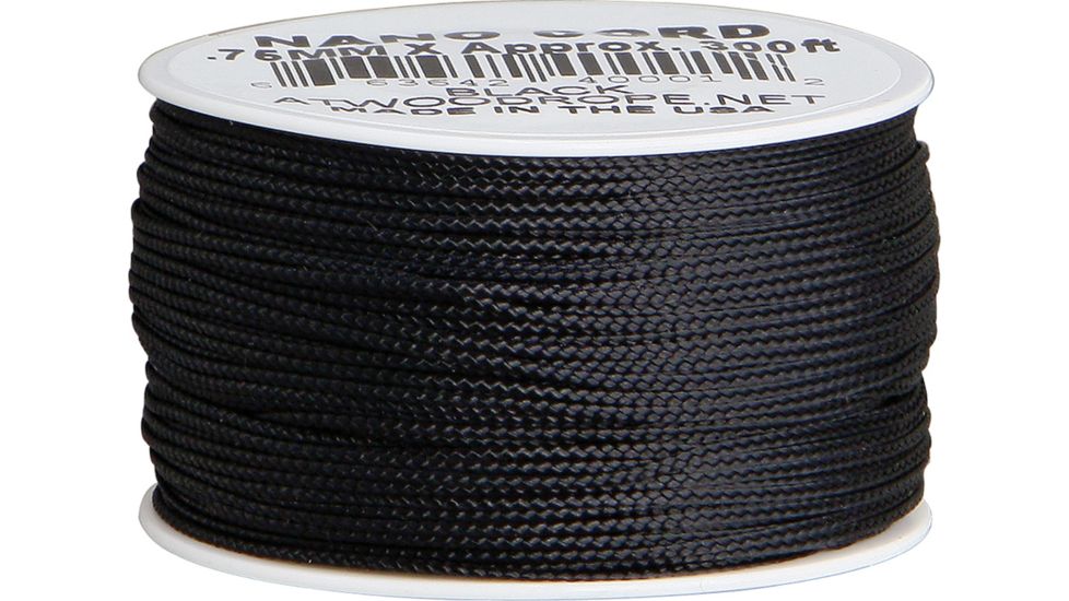 Parachute Cord Nano Cord Black 75mm x 300ft RG1037