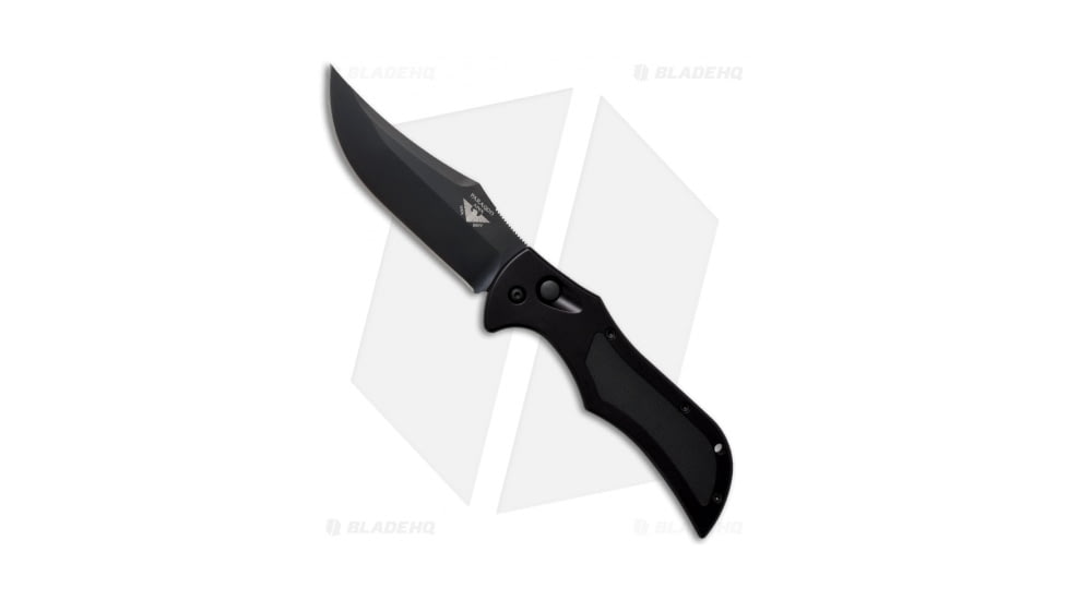 Paragon Apex Persian Style Automatic Folding Knife, 3.875in, CPM S30V, Trailing Point Blade, Aluminum Black Handle, Black/Black, 8.875in, BHQ-6604