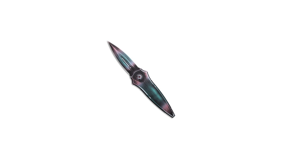 Paragon Paragon Warlock Folding Knife Psycho Aluminum 3.9" Psycho Tooth Grind Solid, Blue/Pink, CPM S35VN, adult, BHQ-229594