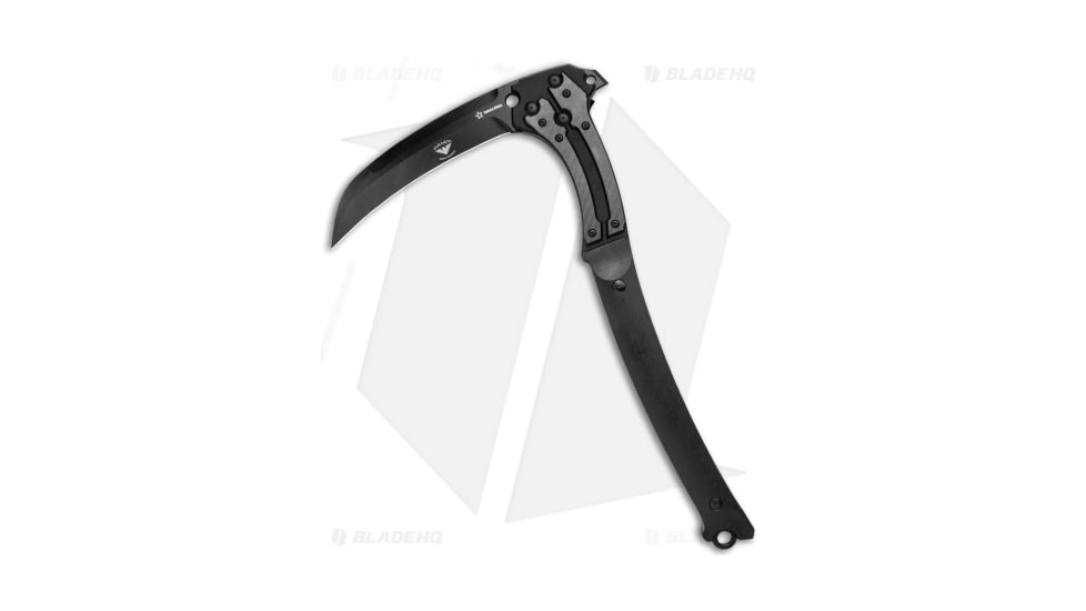 Paragon Reaper Scythe Fixed Blade Knife, 8.25in, D2, Hawkbill Blade, G10 Black/Gray Handle, Black/Black/Gray, 19.25in, BHQ-122698