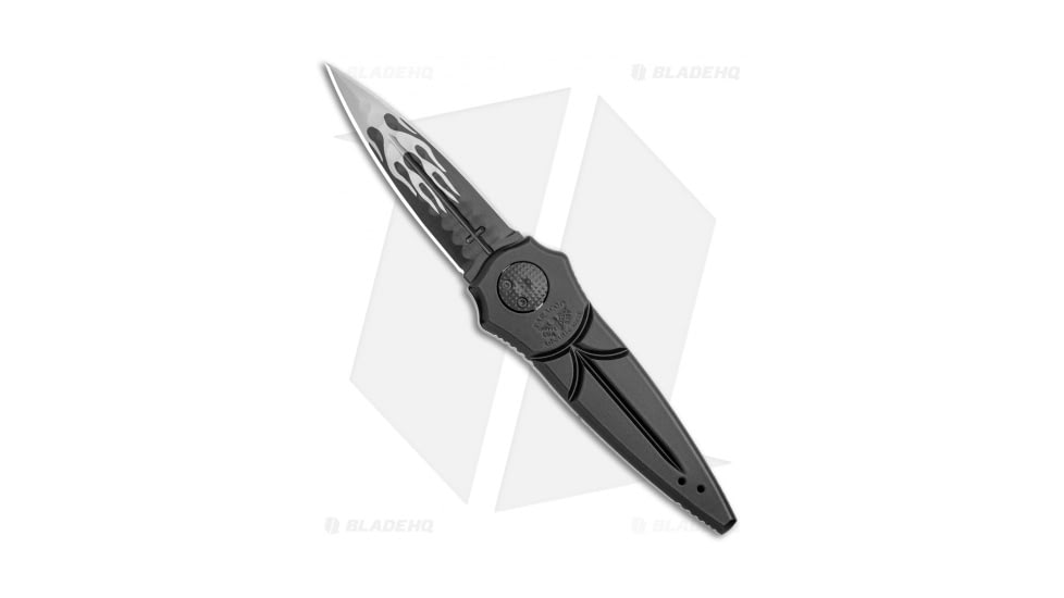 Paragon Warlock Enchanter Folding Knife, 3.875in, CPM S30V, Dagger Blade, Aluminum Black Handle, Black Flame Sorcerer, Black/Black, 9.375in, BHQ-119643