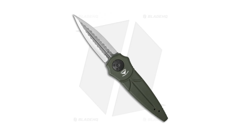 Paragon Warlock Enchanter Folding Knife, 3.875in, CPM S30V, Dagger Blade, Aluminum OD Green Handle, Satin Sorcerer, Steel/OD Green, 9.375in, BHQ-35166