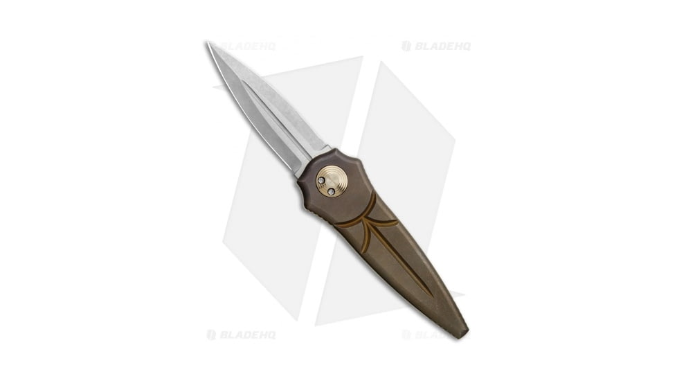 Paragon Warlock Enchanter Folding Knife, 3.875in, CPM S35VN Stainless Steel, Dagger Blade, Titanium Bronze Handle, Gray/Bronze, 9.375in, BHQ-134032