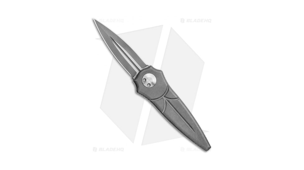 Paragon Warlock Enchanter Folding Knife, 3.875in, CPM S35VN Stainless Steel, Dagger Blade, Titanium Gray Handle, Distressed Titanium, Gray/Steel/Gray, 9.375in, BHQ-134024