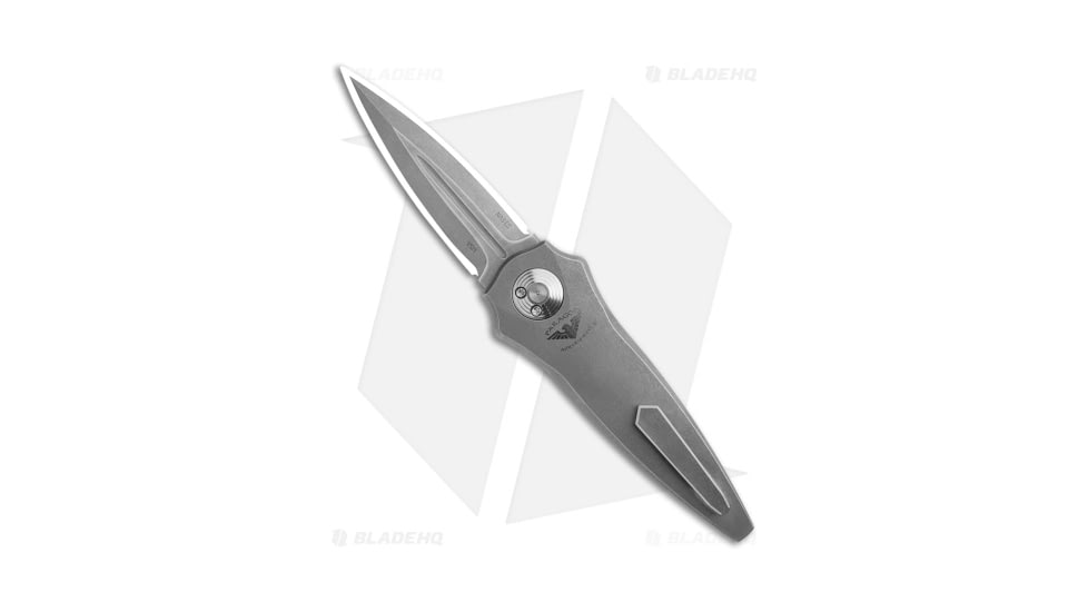 Paragon Warlock Enchanter Folding Knife, 3.875in, CPM S35VN Stainless Steel, Dagger Blade, Titanium Gray Handle, Hand Ground, Gray/Steel/Gray, 9.375in, BHQ-176342