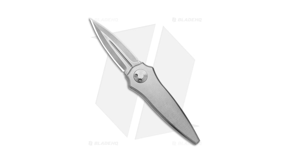 Paragon Warlock Enchanter Folding Knife, 3.875in, CPM S35VN Stainless Steel, Dagger Blade, Titanium Gray Handle, Satin, Gray/Steel/Gray, 9.375in, BHQ-174493