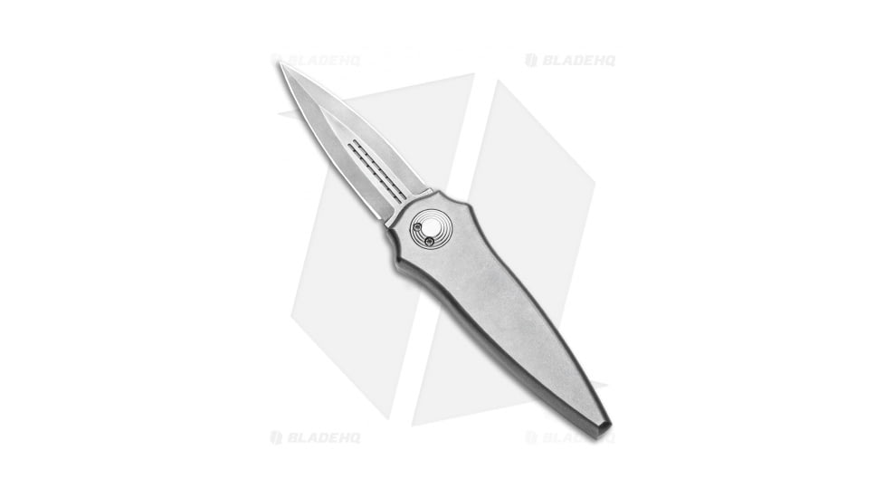 Paragon Warlock Enchanter Folding Knife, 3.875in, CPM S35VN Stainless Steel, Dagger Blade, Titanium Gray Handle, Smooth Gray Titanium, Gray/Steel/Gray, 9.375in, BHQ-137112