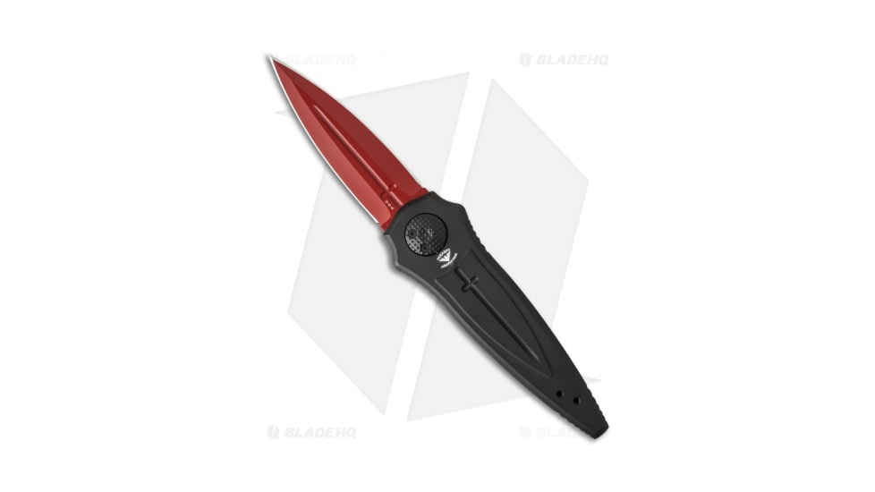 Paragon Warlock Folding Knife, 3.875in, CPM S30V, Dagger Blade, Aluminum Black/Red Handle, Red/Black/Red, 9.375in, BHQ-35251