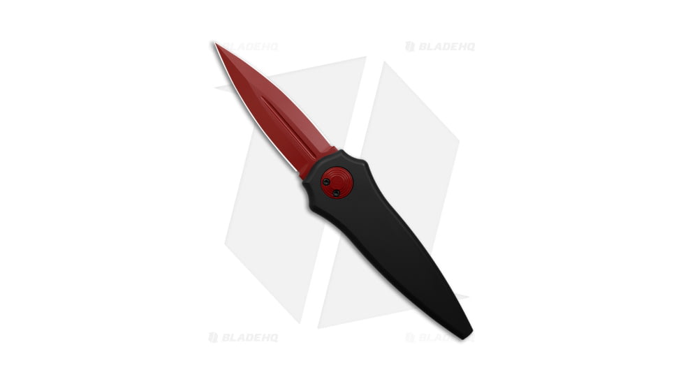 Paragon Warlock Folding Knife, 4.00in, CPM S35VN Stainless Steel, Dagger Blade, Aluminum Black Handle, Red/Black, 9.40in, BHQ-182974