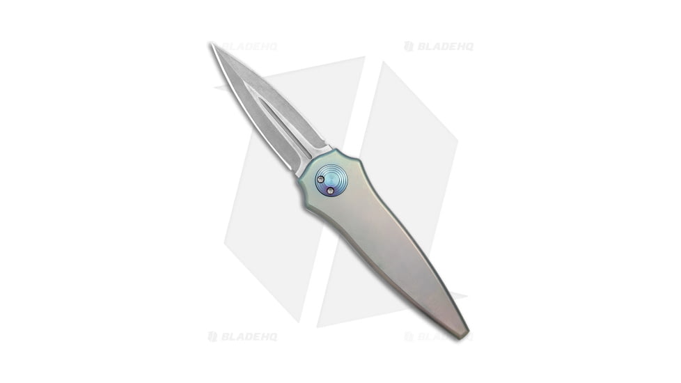 Paragon Warlock Metallic Folding Knife, 3.875in, CPM S35VN Stainless Steel, Dagger Blade, Titanium Teal Handle, Gray/Gray/Teal, 9.375in, BHQ-176256