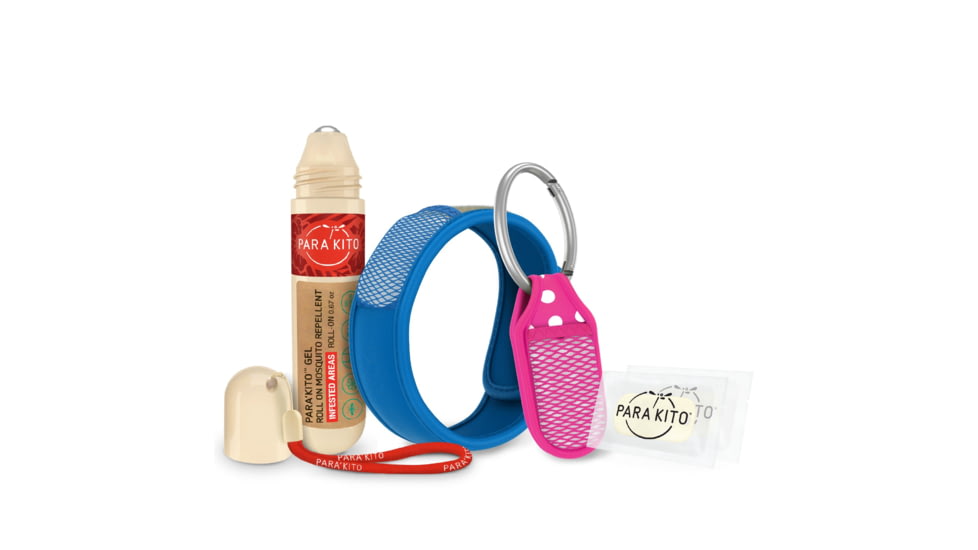 Parakito Bundle w/ 1 Roll-on, 1 WristBand 1 Clip, 2 Refils, Black Band/Fuchsia Clip, One Size, R001-WBBECD