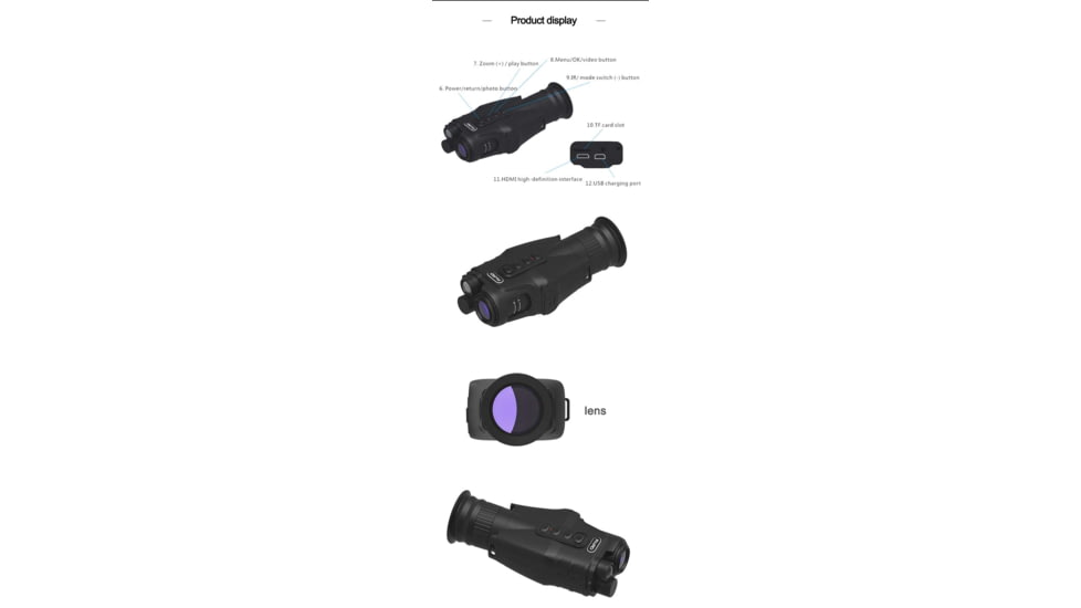 Pard 019 1-18x 32mm Night Vision Monocular Scope, Black, NV-019