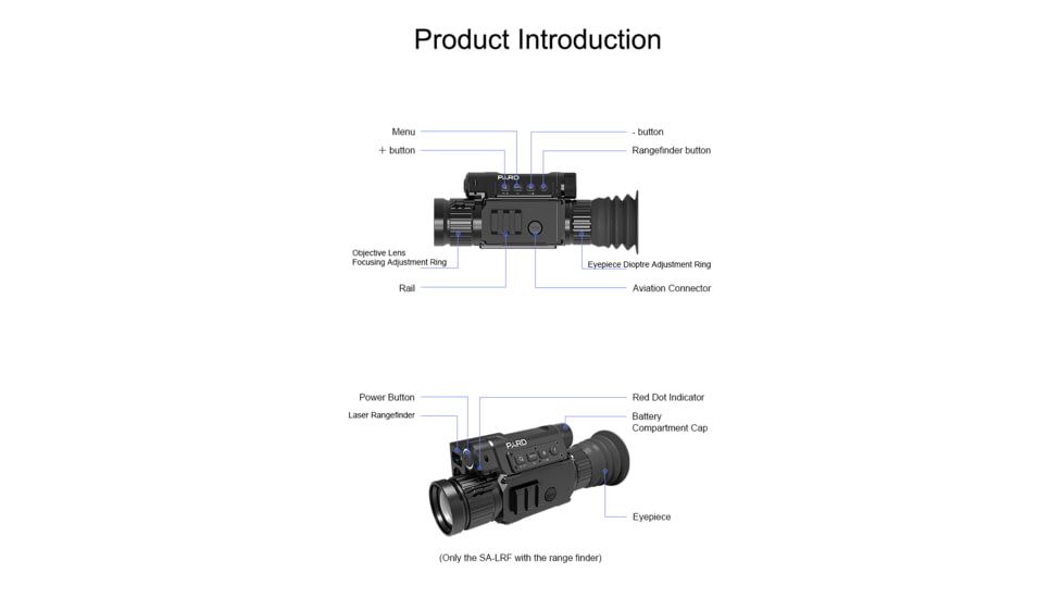 Pard SA 35 Thermal Scope, 3.2-12.8x, Laser Range Finder, 1024x768, Black, SA-32-LRF