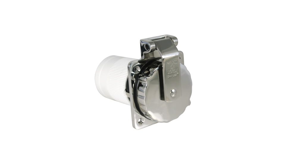 ParkPower Stainless Steel Square Power Inlet 50 Amp, 6373EL-BRV
