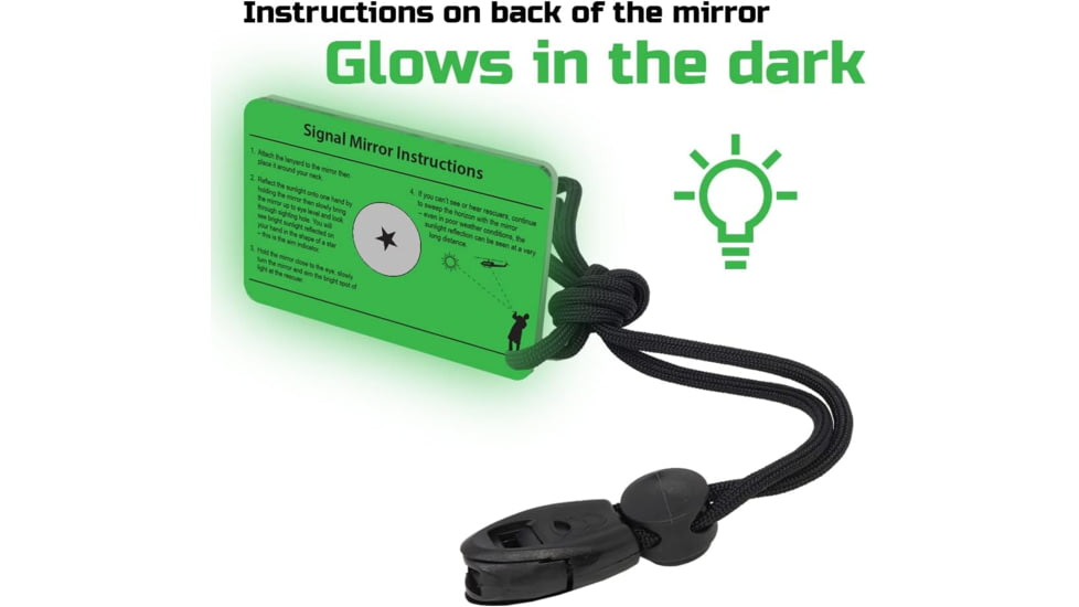Pathfinder Glowing Signal Mirror, 3x2, NEW SIGNAL MIRRORS