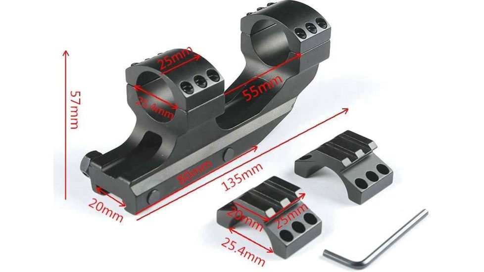 Patriot Optics Cantilever Scope Mount, 25.4mm, PO-CM-25.4mm