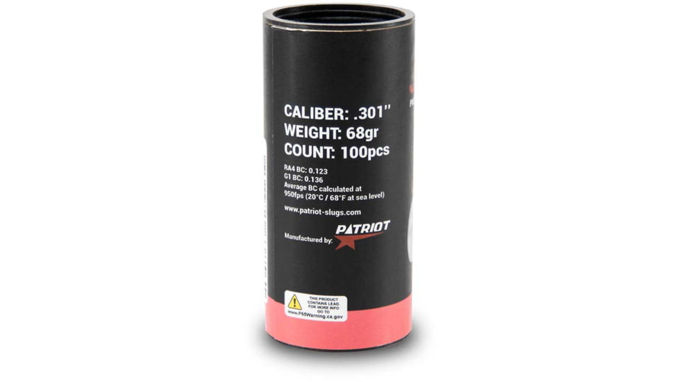 Patriot Javelin Slug Gen 2 .301 Caliber 68 Grain Rifle Ammo, 100 Rounds, JAV101286