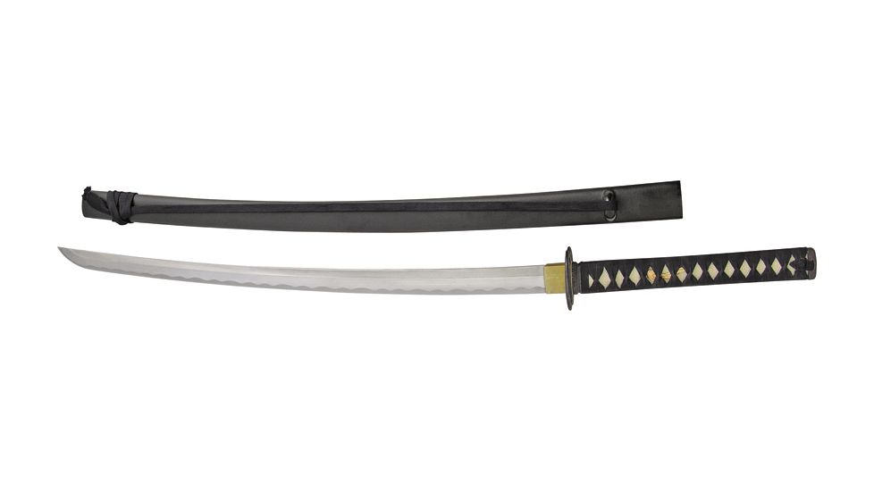 Paul Chen Musashi Elite Katana, 1065 high carbon steel blade, Genuine rayskin handle PC6003KGG