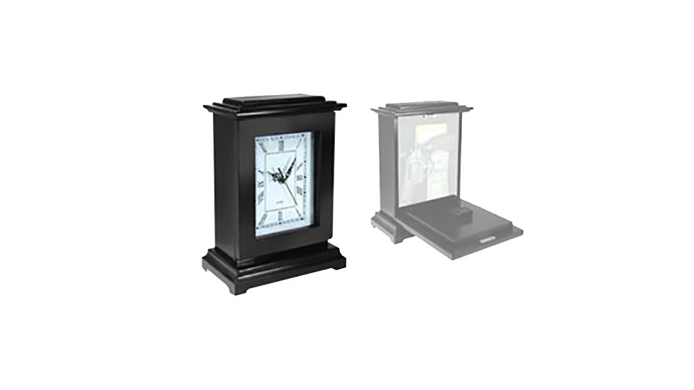 Peace Keeper RGCBLK Concealment Rectangle Clock 13x9x6 Wood Black