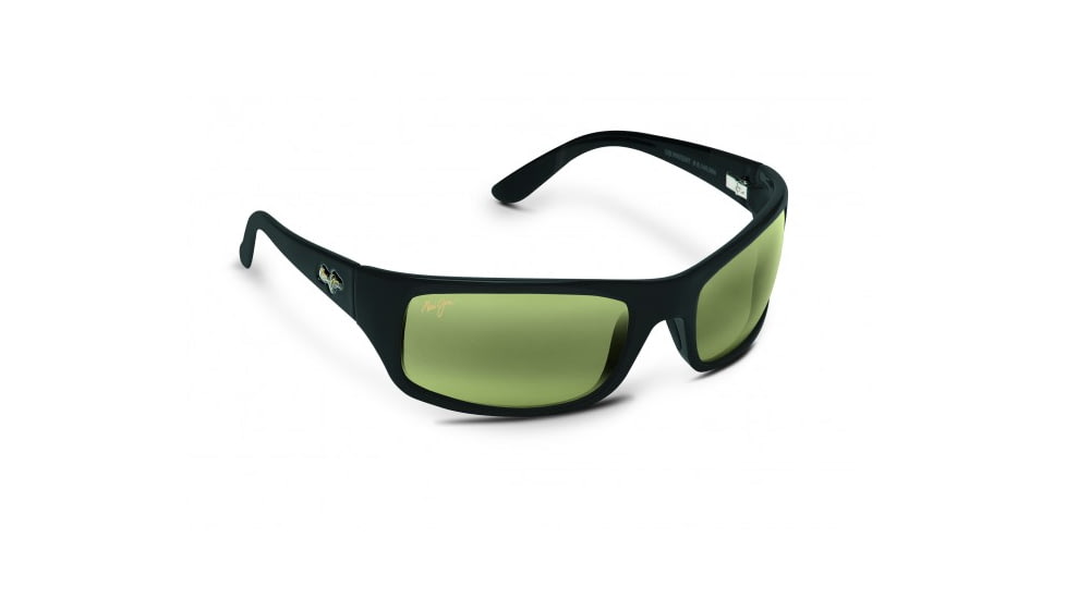Maui Jim Peahi Sunglasses w/ Matte Black Rubber Frame and Maui HT Lenses - HT202-2M, Quarter View