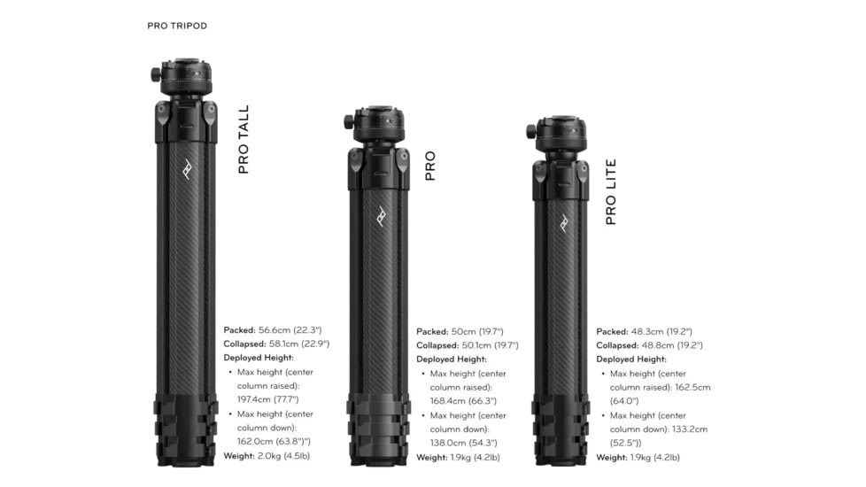 Peak Design Pro Tail Tripod, Black, PT-T-BK-1