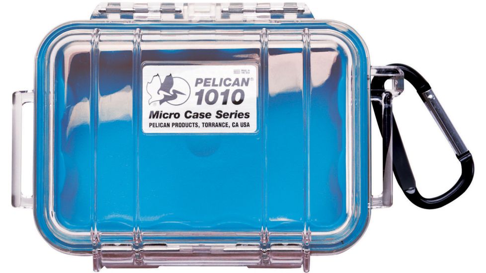 Pelican 1010 Micro Water/Crushproof Dry Box, 5.43x4.06x2.12in - Clear Aqua