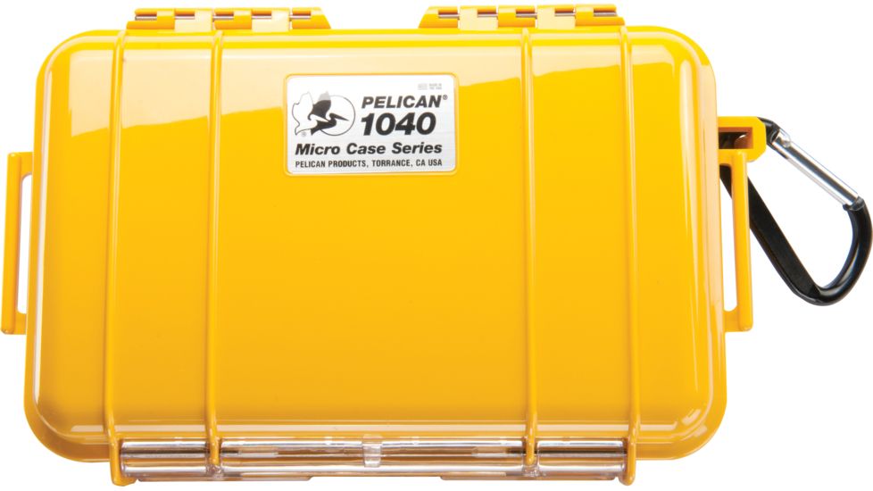 Pelican 1040 Micro Watertight Crushproof Dry Box, 7.50x5.06x2.12in, Solid Yellow, 1040-025-240