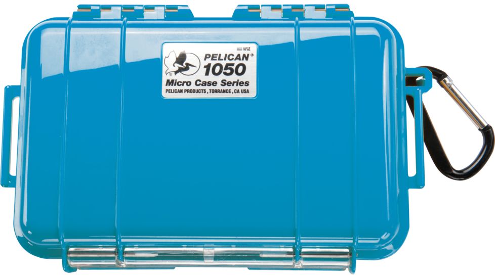 Pelican 1050 Micro Watertight Crushproof Dry Box, 7.50x5.06x3.12in - Solid Blue w/Loop