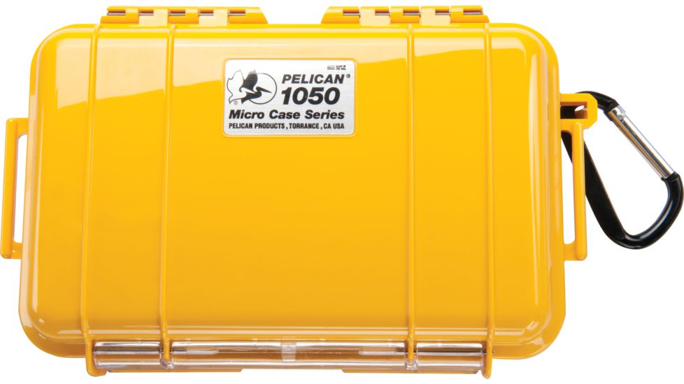 Pelican 1050 Micro Watertight Crushproof Dry Box, 7.50x5.06x3.12in - Solid Yellow w/Loop