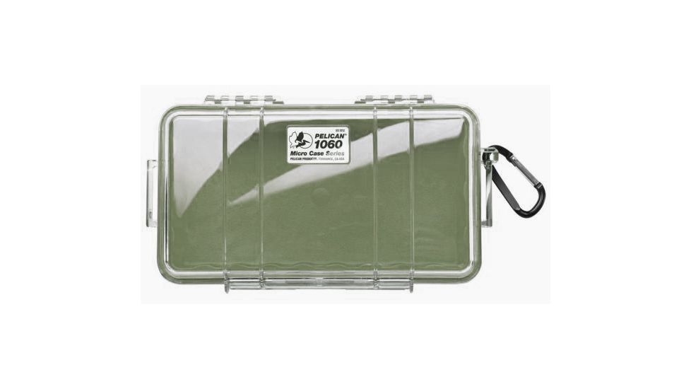 Pelican 1060 Micro Water/Crushproof Dry Box, 9.37x5.56x2.62in - Clear Green