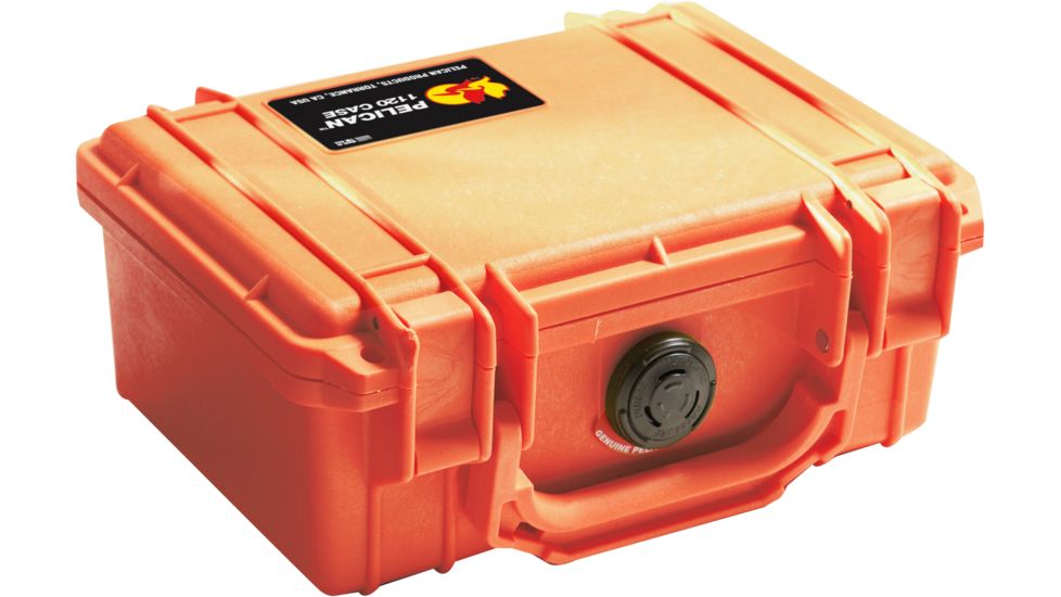 Pelican 1120 Small Waterproof 7.46x4.96x3.33in Carry Case, Orange, No Foam