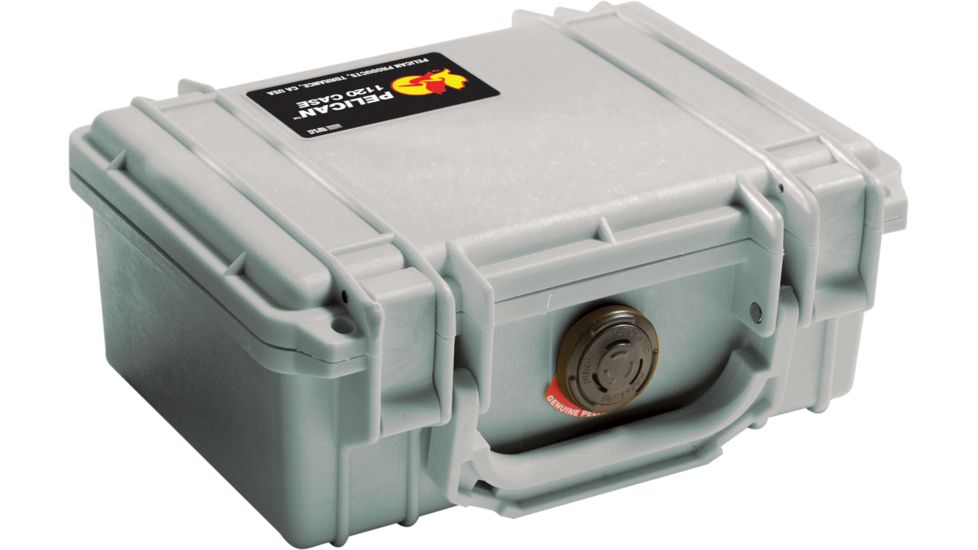 Pelican 1120 Small Waterproof 7.46x4.96x3.33in Carry Case, Silver, No Foam