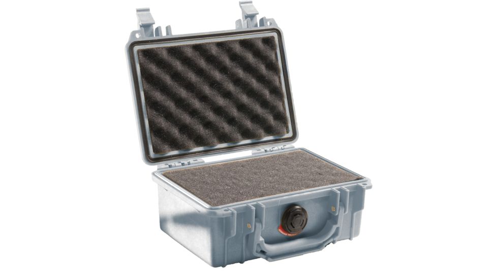 Pelican 1120 Small Waterproof 7.46x4.96x3.33in Carry Case, Silver w/ Foam