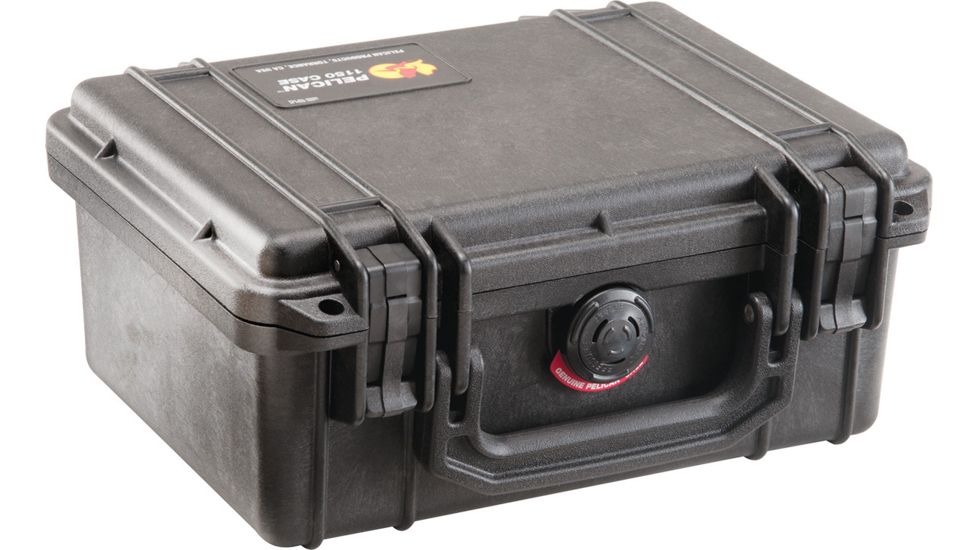 Pelican 1150 Small Protector Case, Crushproof 8.49x5.99x3.75in Dry Box w/No Foam, Black, 1150-001-110