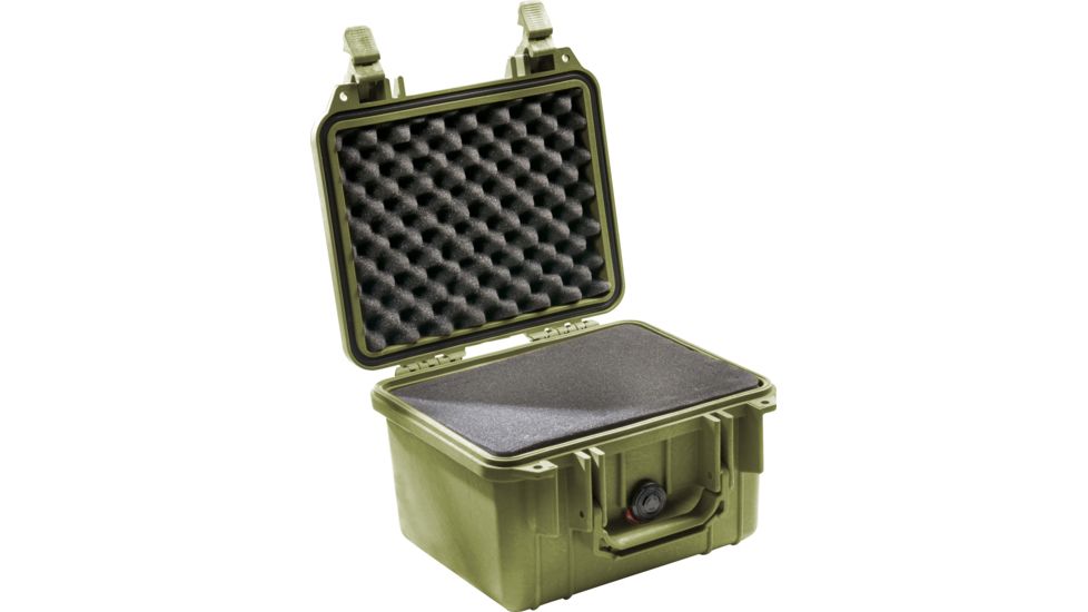 Pelican 1300 Small Protector Waterproof Case, OD Green, Foam, 1300-000-130
