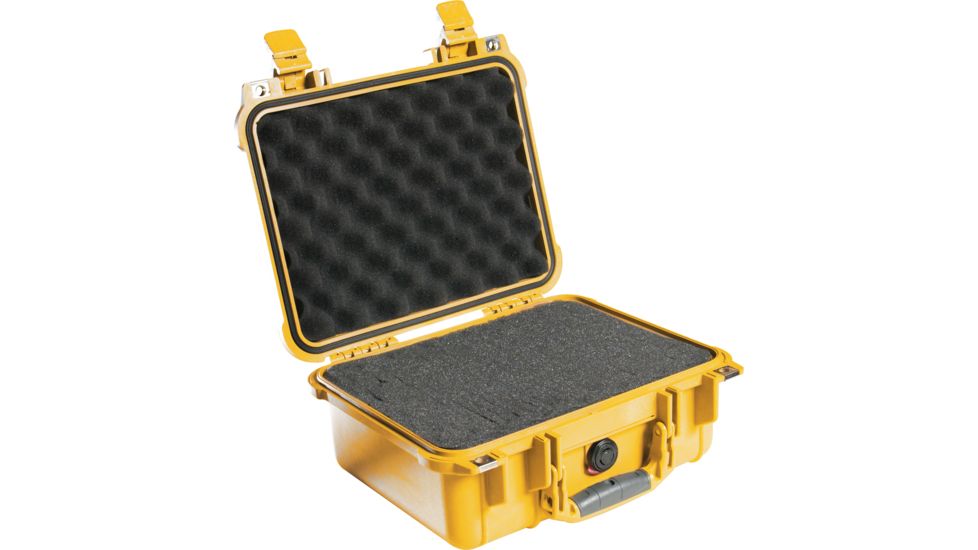 Pelican 1400 Small 13x11x6in Protector Waterproof Carry Case, Yellow w/ Foam