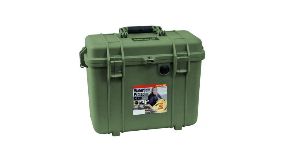 Pelican 1430 Protector Medium Top Loader 17x9.6x13in Case, OD Green w/Photo Organizer, 1430-004-130