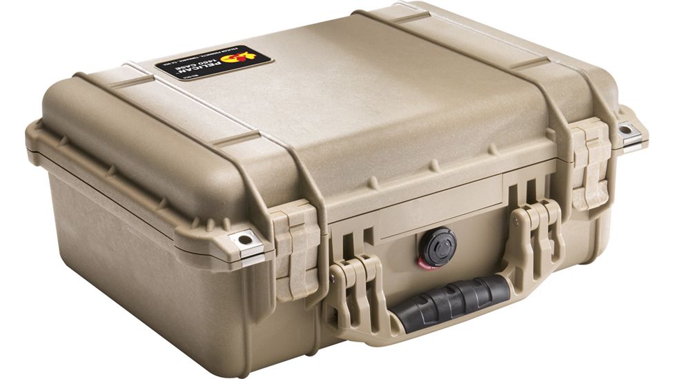 Pelican 1454 Protector Waterproof Crushproof Medium Case, Desert Tan w/ Padded Dividers