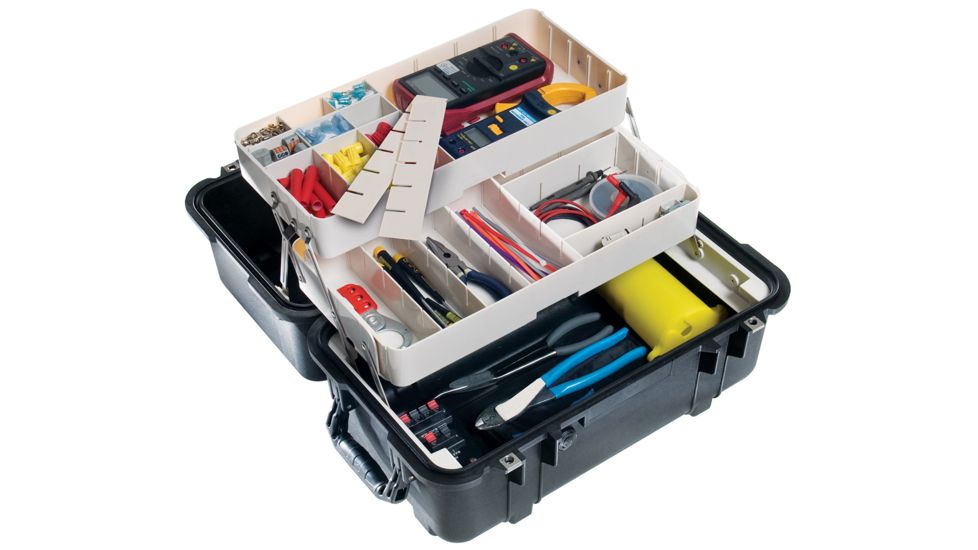 Pelican 1460Tool Mobile Tool Chest w/ Liner &amp; 2 Trays, Black 1460-007-110