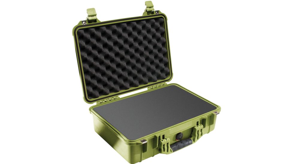 Pelican 1500 Medium Crushproof Dry Case, 18.5x14x7in, OD Green w/ Liner and Foam