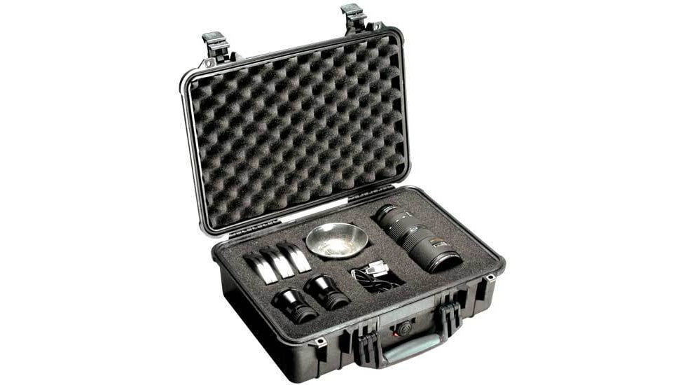 Pelican 1504 Medium Crushproof Dry Case, 18.5x14x7in, Black w/ Liner and Dividers