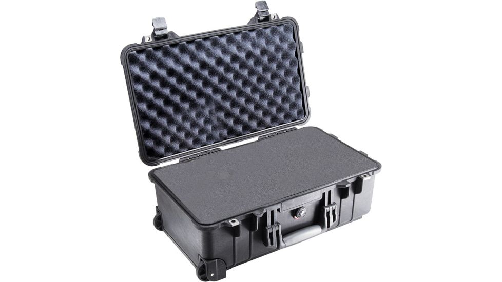 Pelican 1510 Carry On 22x13x9in Wheeled Protector Case, Black w/ Foam 1510-000-110