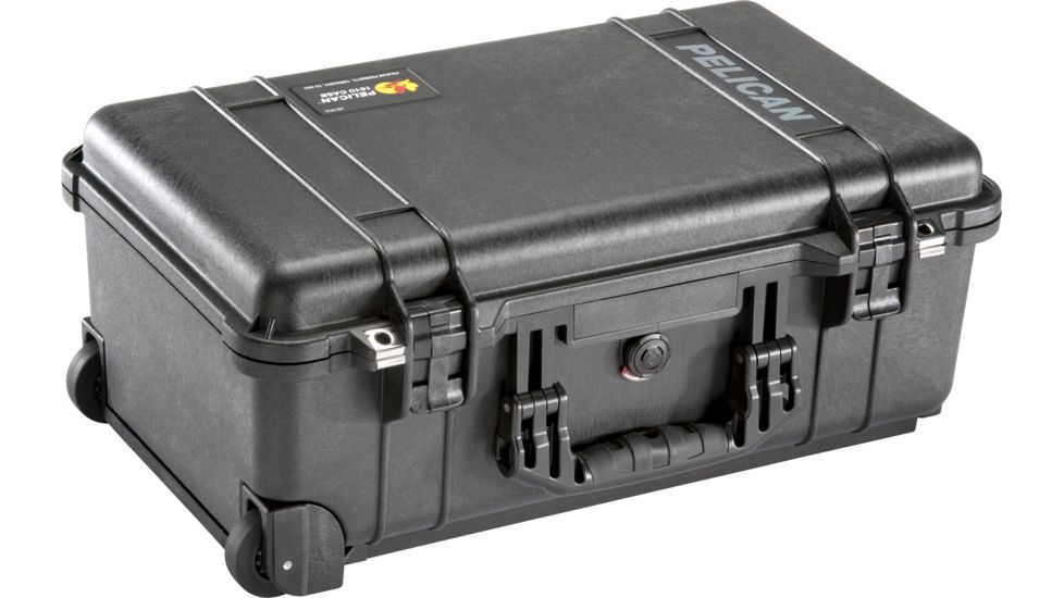 Pelican 1510 Carry On 22x13x9in Wheeled Protector Case, Black, No Foam